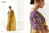 Mustard Yellow Colour Runway X Rangrez By Kimora Organza Tissue With Heavy Work Designer Saree S-2215